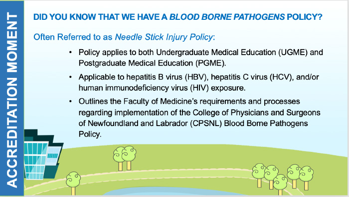 Graphic for knowing we have a blood borne pathogens policy
